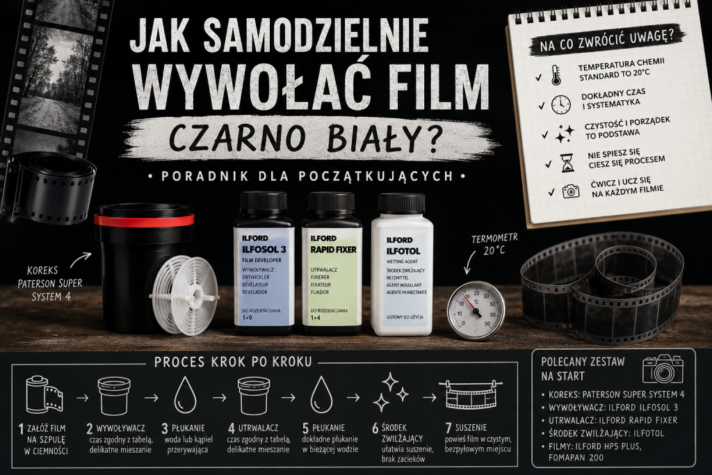 Jak samodzielnie wywołać film czarno biały? Poradnik dla początkujących