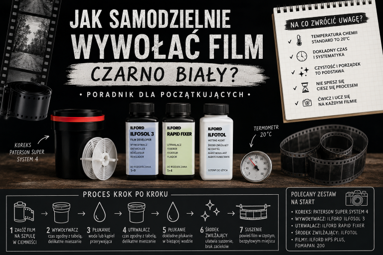 Jak samodzielnie wywołać film czarno biały? Poradnik dla początkujących